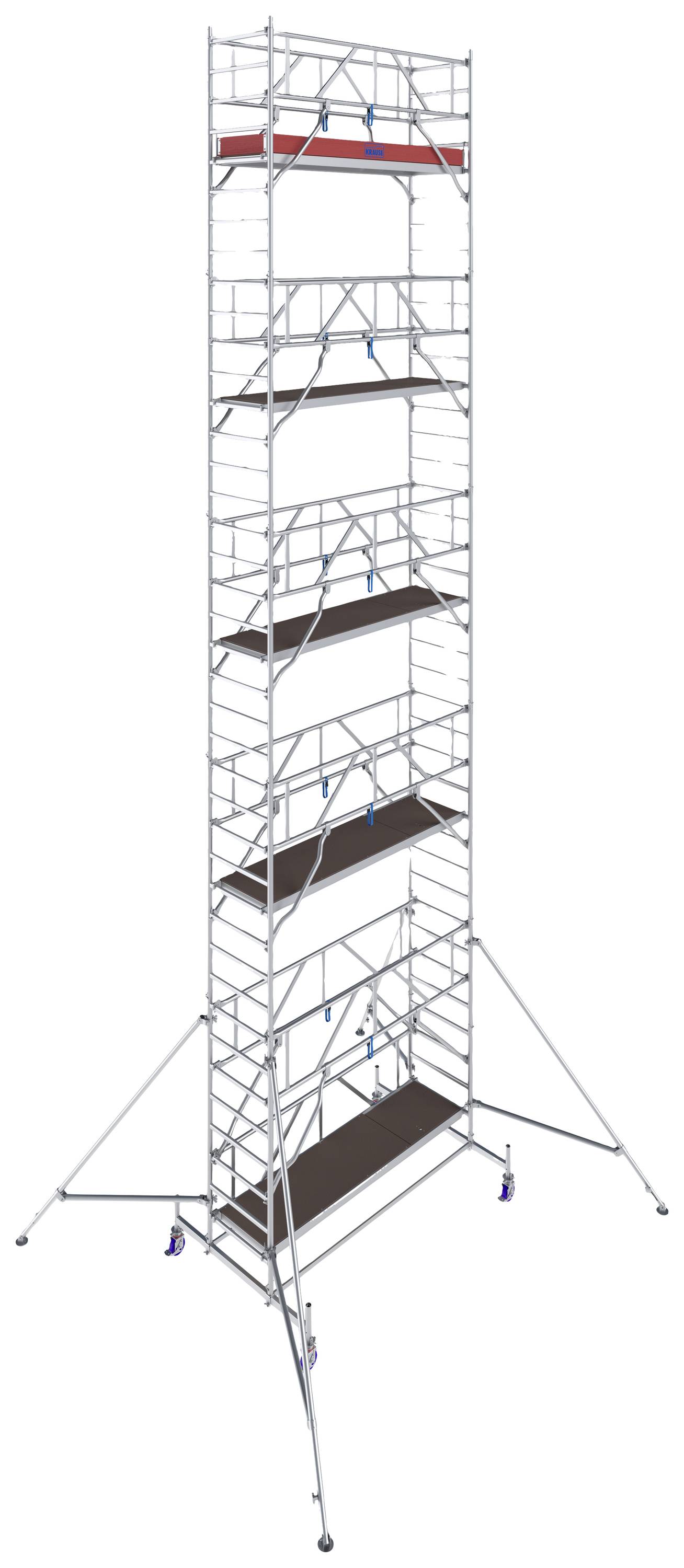 Krause 772091 FahrGerüst Aluminium Rollgerüst fahrbar Arbeitshöhe (max.): 11.40 m Silber 318 kg