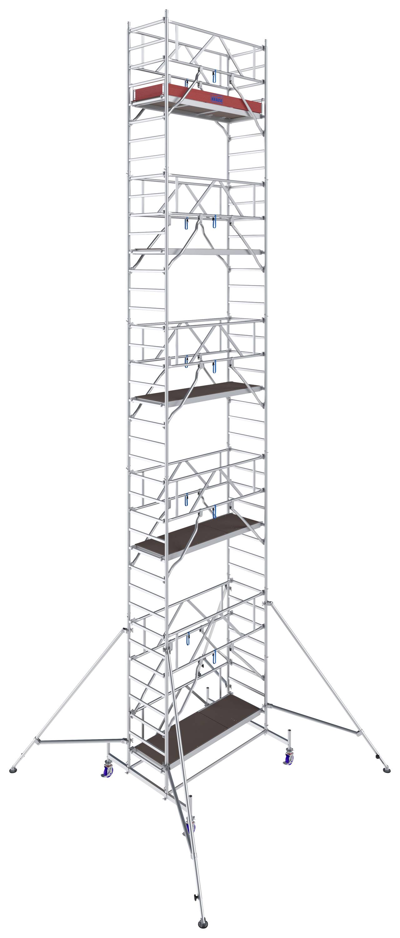 Krause 771094 FahrGerüst Aluminium Rollgerüst fahrbar Arbeitshöhe (max.): 11.40 m Silber 289 kg