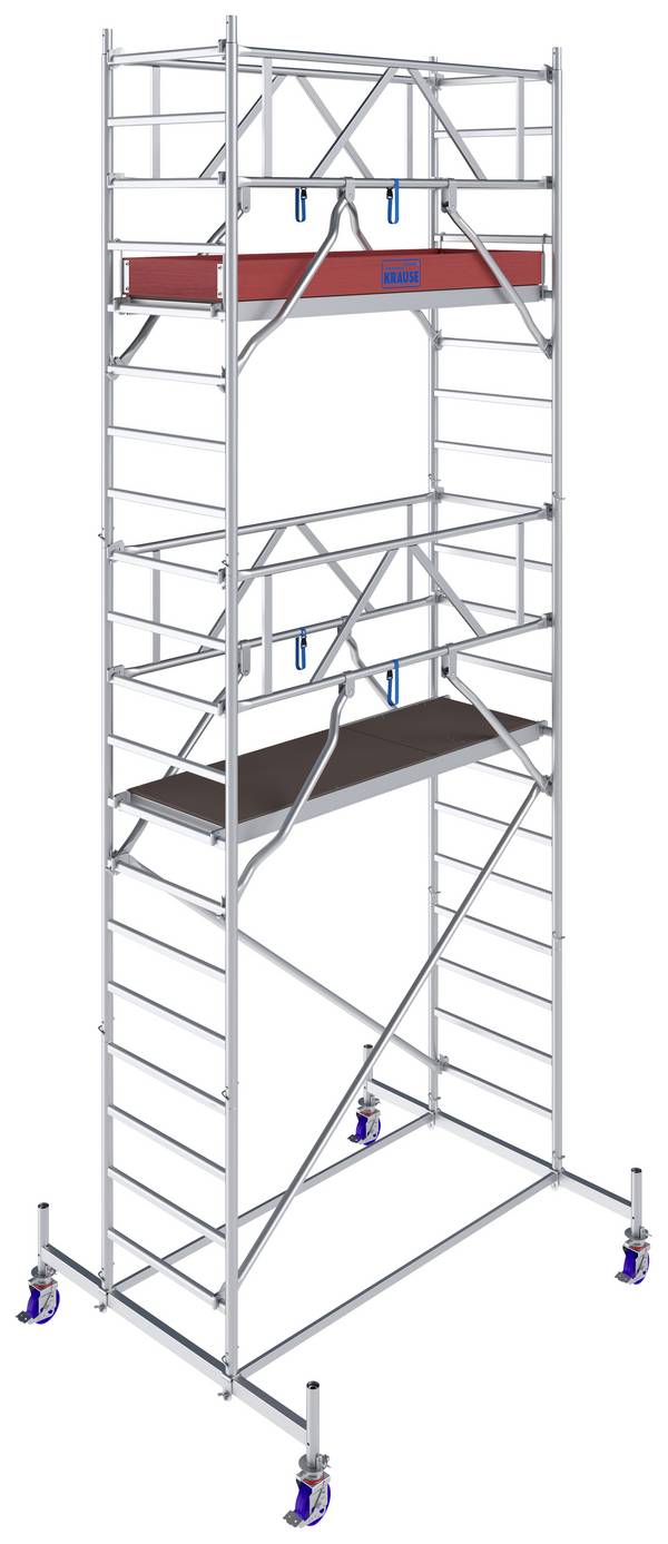 Krause 771049 FahrGerüst Aluminium Rollgerüst fahrbar Arbeitshöhe (max.): 6.40 m Silber 146.5 kg
