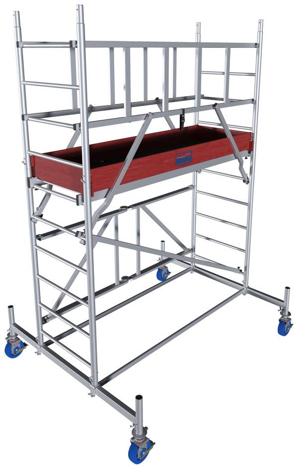 Krause 942111 FahrGerüst Aluminium Faltgerüst fahrbar, faltbar Arbeitshöhe (max.): 3.80 m Silber 93 kg