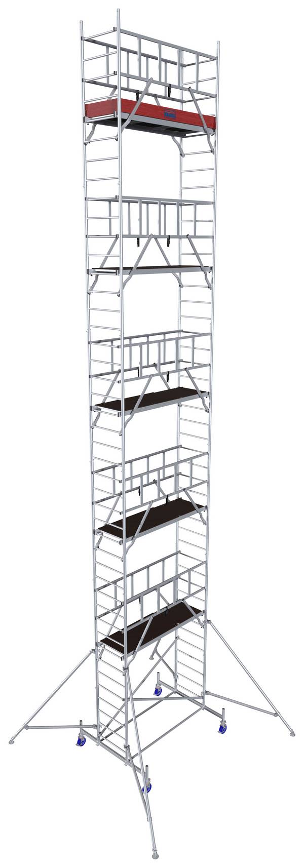 Krause 940193 FahrGerüst Aluminium Rollgerüst fahrbar Arbeitshöhe (max.): 12.30 m Silber 245 kg