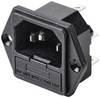 TRU COMPONENTS TC-10088368 Kaltgeräte-Steckverbinder C14 Stecker, Einbau vertikal Gesamtpolzahl: 3 10 A Schwarz 1 St.