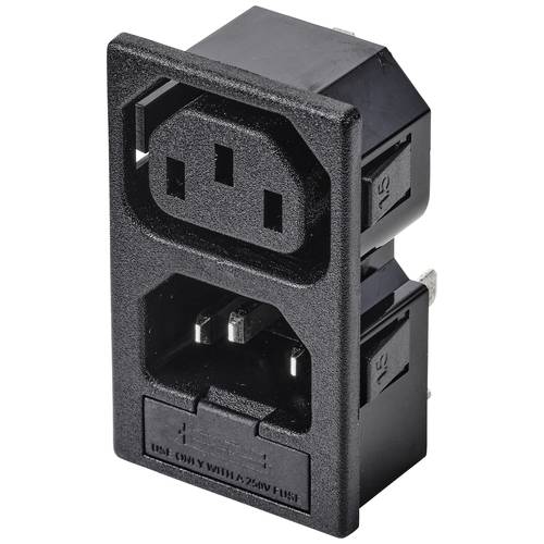 TRU COMPONENTS TC-10088388 Kaltgeräte-Steckverbinder C13 Buchse, Einbau vertikal, Stecker, Einbau vertikal Gesamtpolzahl...