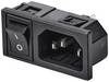TRU COMPONENTS TC-10088392 Kaltgeräte-Steckverbinder C14 Stecker, Einbau vertikal Gesamtpolzahl: 3 10 A Schwarz 1 St.