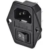 TRU COMPONENTS TC-10088400 Kaltgeräte-Steckverbinder C14 Stecker, Einbau vertikal Gesamtpolzahl: 3 10 A Schwarz 1 St.