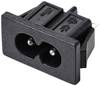 TRU COMPONENTS TC-10088404 Kaltgeräte-Steckverbinder C8 Stecker, Einbau vertikal 2.5 A Schwarz 1 St.