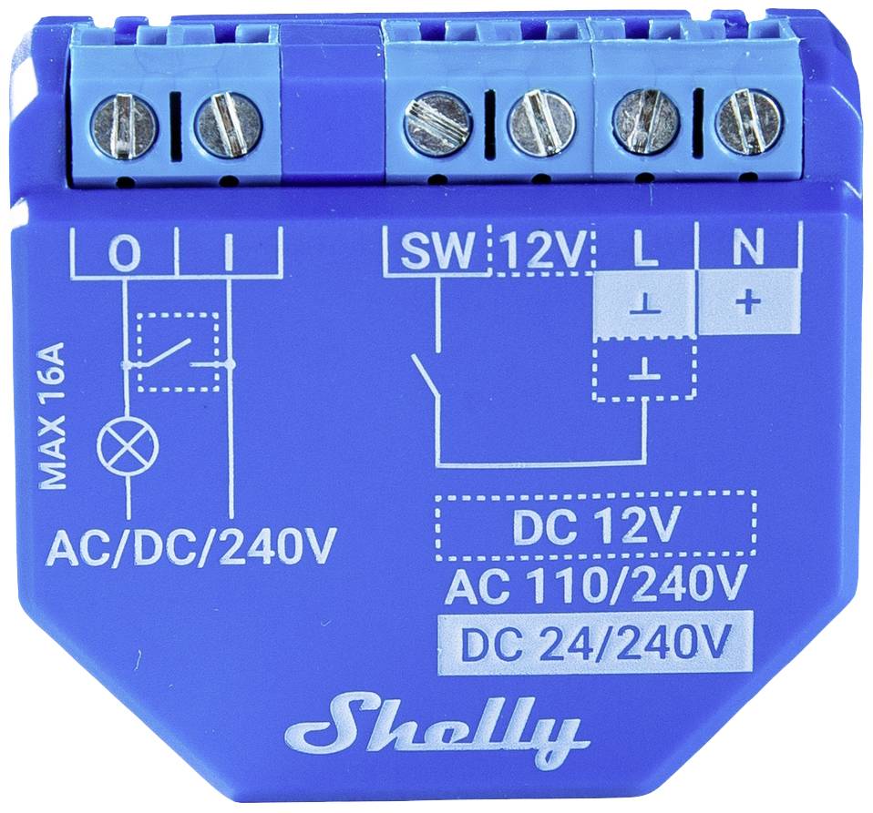 SHELLY Home Relais \"Plus 1\" WLAN 1x16A BT Unterputz