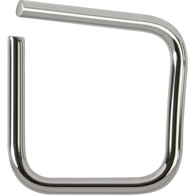 Metallischer, quadratischer Türgriff in gebürstetem Edelstahloptik. Entworfen für moderne, minimalistische Türdesigns.