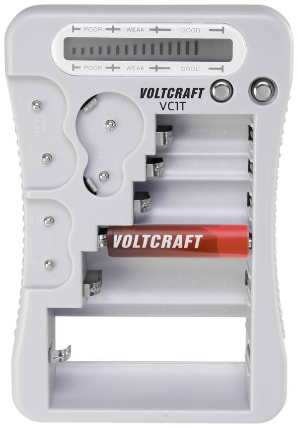 VOLTCRAFT Batterietester VC1T Messbereich (Batterietester) 1,5 V, 3 V, 6 V, 9 V Batterie VC-12613270