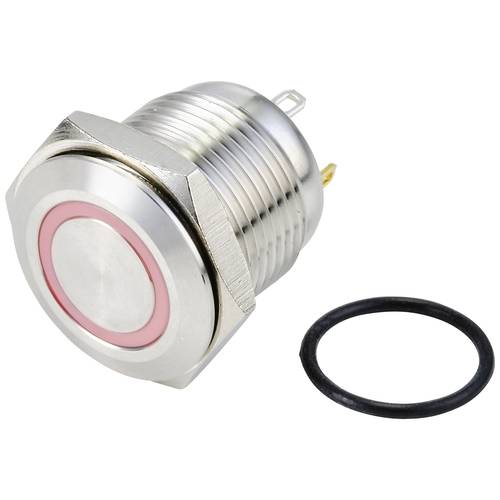 TRU COMPONENTS TC-10090912 GQ16F-10E/J/R/24V/S Vandalismusgeschützter Drucktaster 48 V/DC 2 A 1 x Aus/(Ein) tastend Rot ...