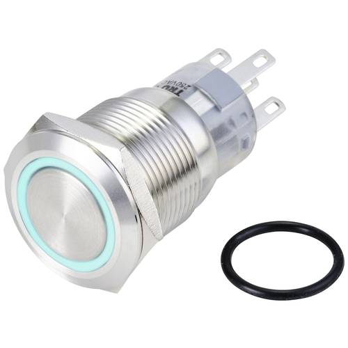 TRU COMPONENTS TC-10090936 LAS1-AGQ-11E/B/24V/S Vandalismusgeschützter Drucktaster 250 V/AC 3 A 1 x Ein/(Ein) tastend Bl...