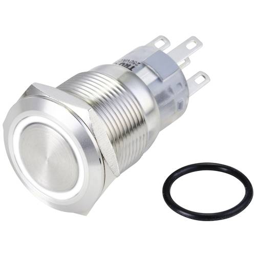 TRU COMPONENTS TC-10090956 LAS1-AGQ-11ZE/W/24V/S Vandalismusgeschützter Drucktaster 250 V/AC 3 A 1 x Ein/Ein rastend Wei...
