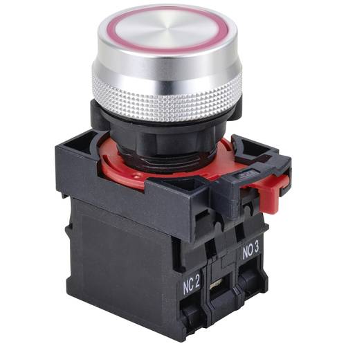 TRU COMPONENTS TC-10091052 ONPOW26-11ZE/R/12V Druckschalter 250 V 5 A 1 x Ein/Ein rastend Rot IP40 1 St.