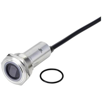 Ein zylindrischer Metall-Sensor mit Kabel und Gummidichtung. Der Sensor misst Oberflächentemperaturen.
