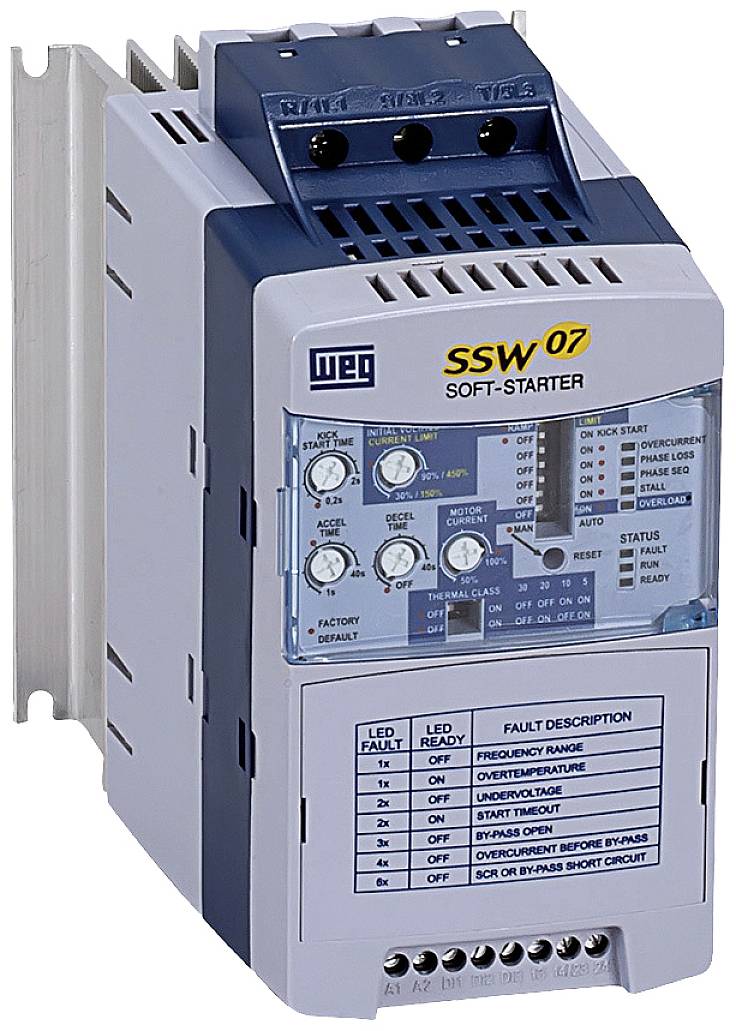 WEG SSW07 0030 T5 SZ 10194172 Sanftstarter Motorleistung bei 400 V 15 kW Motorleistung bei 230 V 9.2 kW 230 V/AC, 575 V/AC Nennstrom 30 A