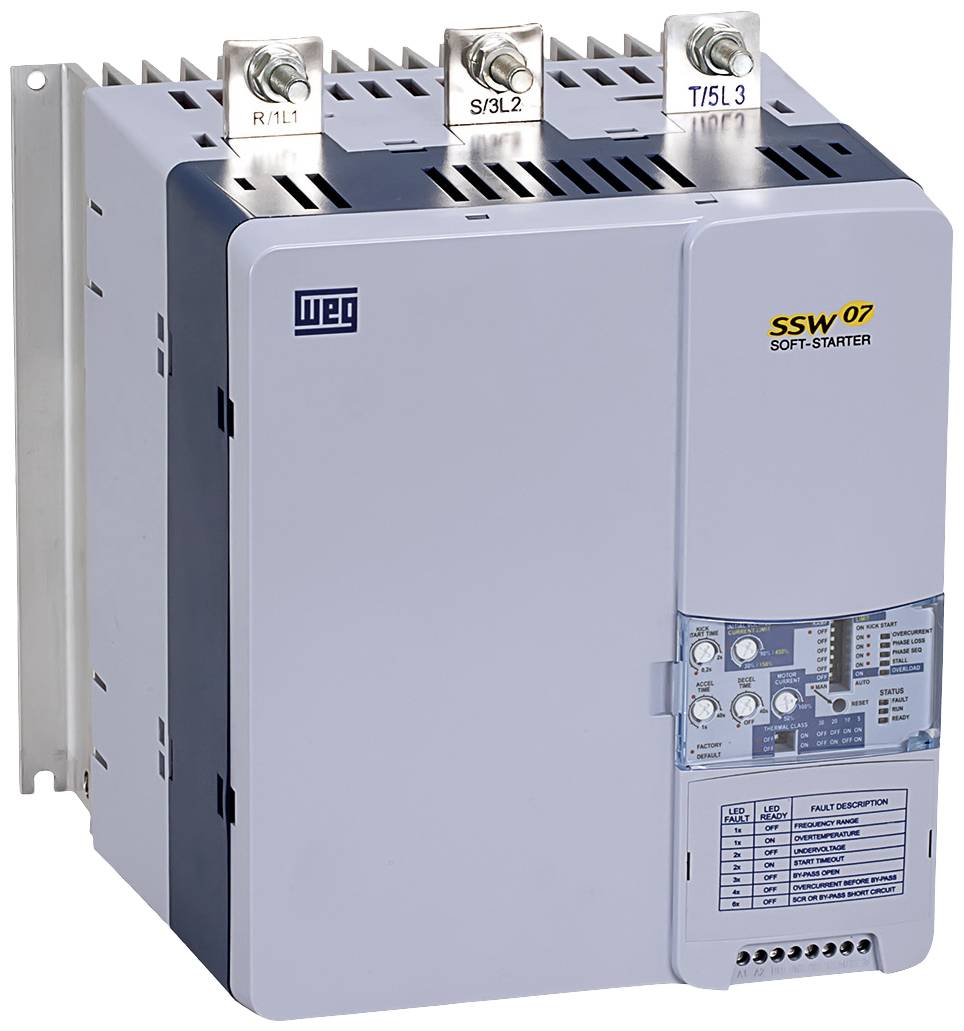 WEG SSW07 0200 T5 SZ 10233131 Sanftstarter Motorleistung bei 400 V 110 kW Motorleistung bei 230 V 55 kW 230 V/AC, 575 V/AC Nennstrom 200 A