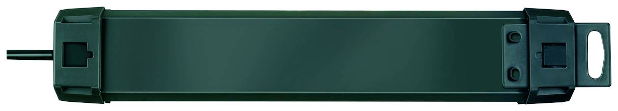 Ein länglicher, rechteckiger Plastikgegenstand, möglicherweise ein elektronisches Gerät, mit einem angeschlossenen Kabel auf der linken Seite.