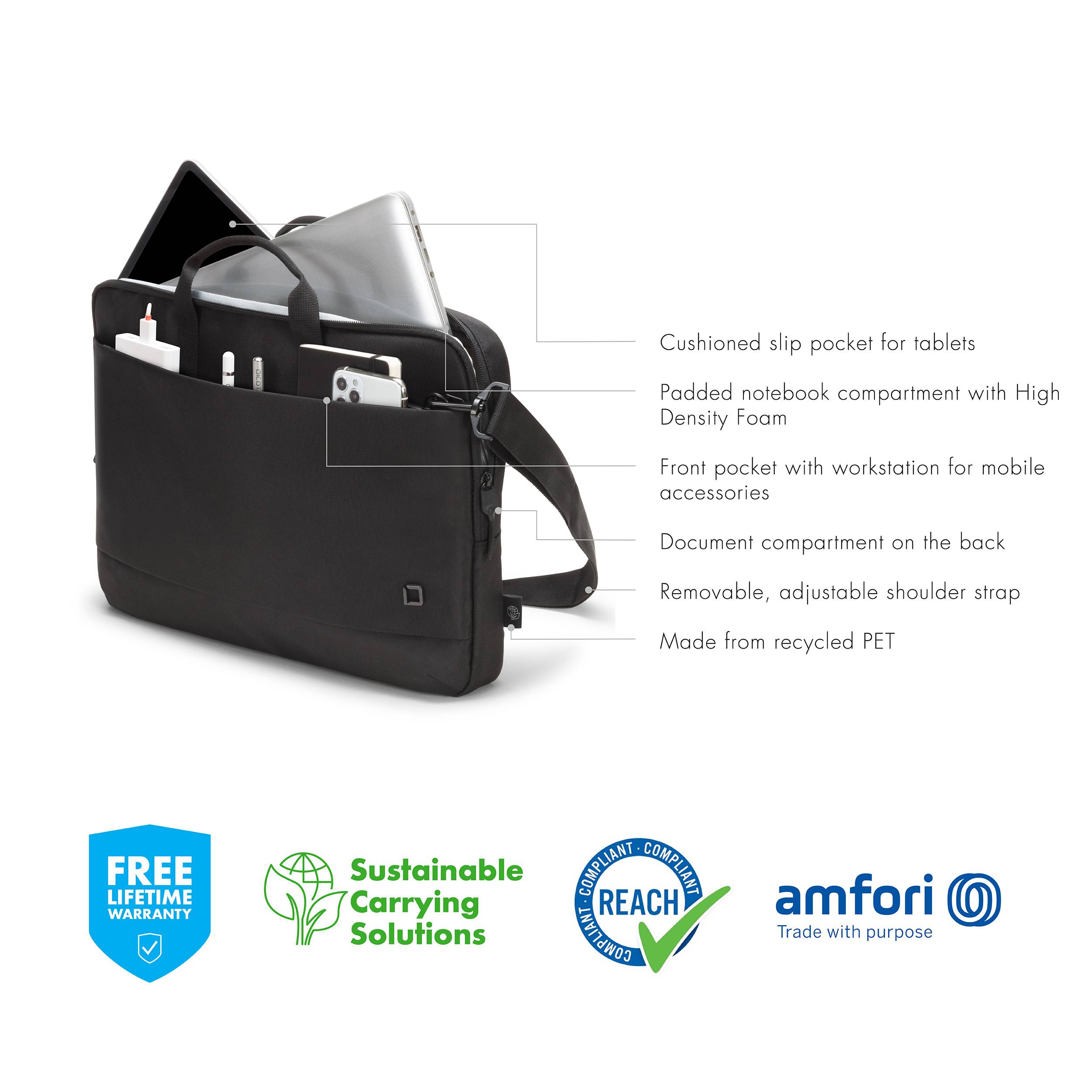 Dicota Notebook Tasche Slim Eco MOTION Passend für maximal: 33,8 cm (13,3") Schwarz-10