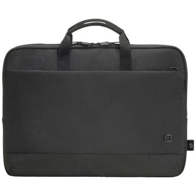 Eine schwarze Laptoptasche mit zwei Tragegriffen und einem Reißverschlussfach vorne. Schlichtes und funktionales Design.