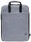 Grauer Laptop-Rucksack aus Stoff mit schwarzen Tragegriffen und Reißverschluss.