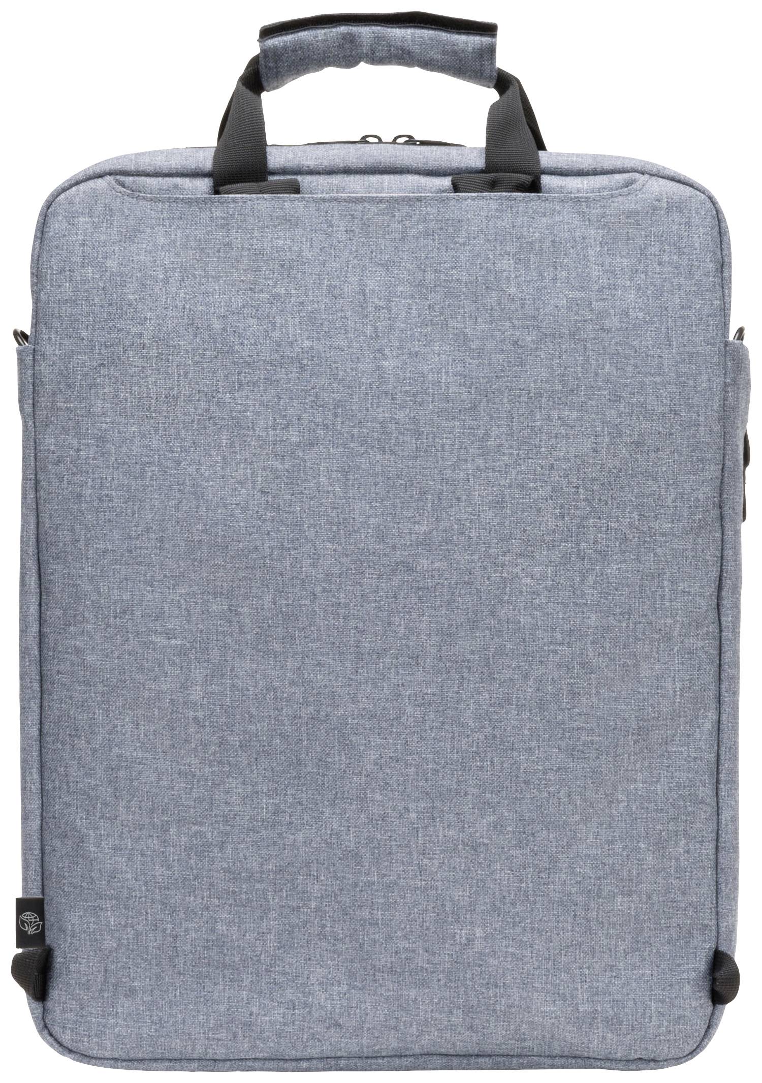 Grauer Rucksack mit griffbereitem Tragegriff und minimalistischem Design, geeignet für Arbeit und Freizeit.