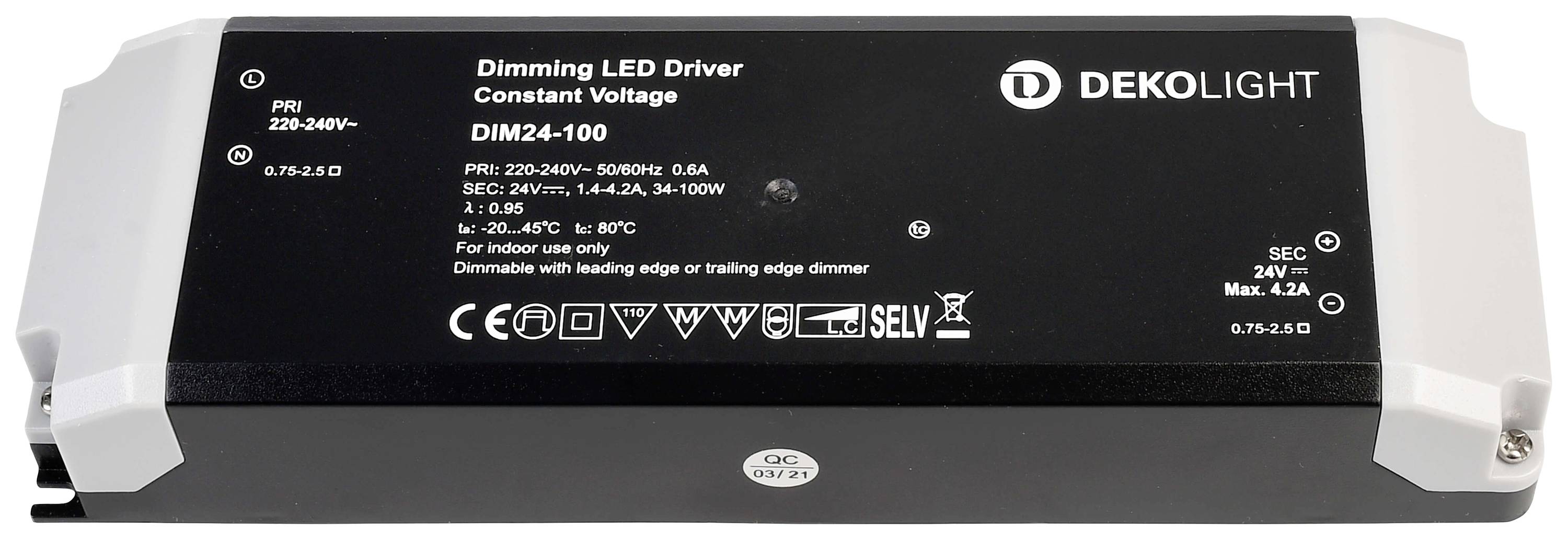Deko Light Basic DIM CV LED-Trafo Konstantspannung 100 W 4165 mA 24 V 1 St.