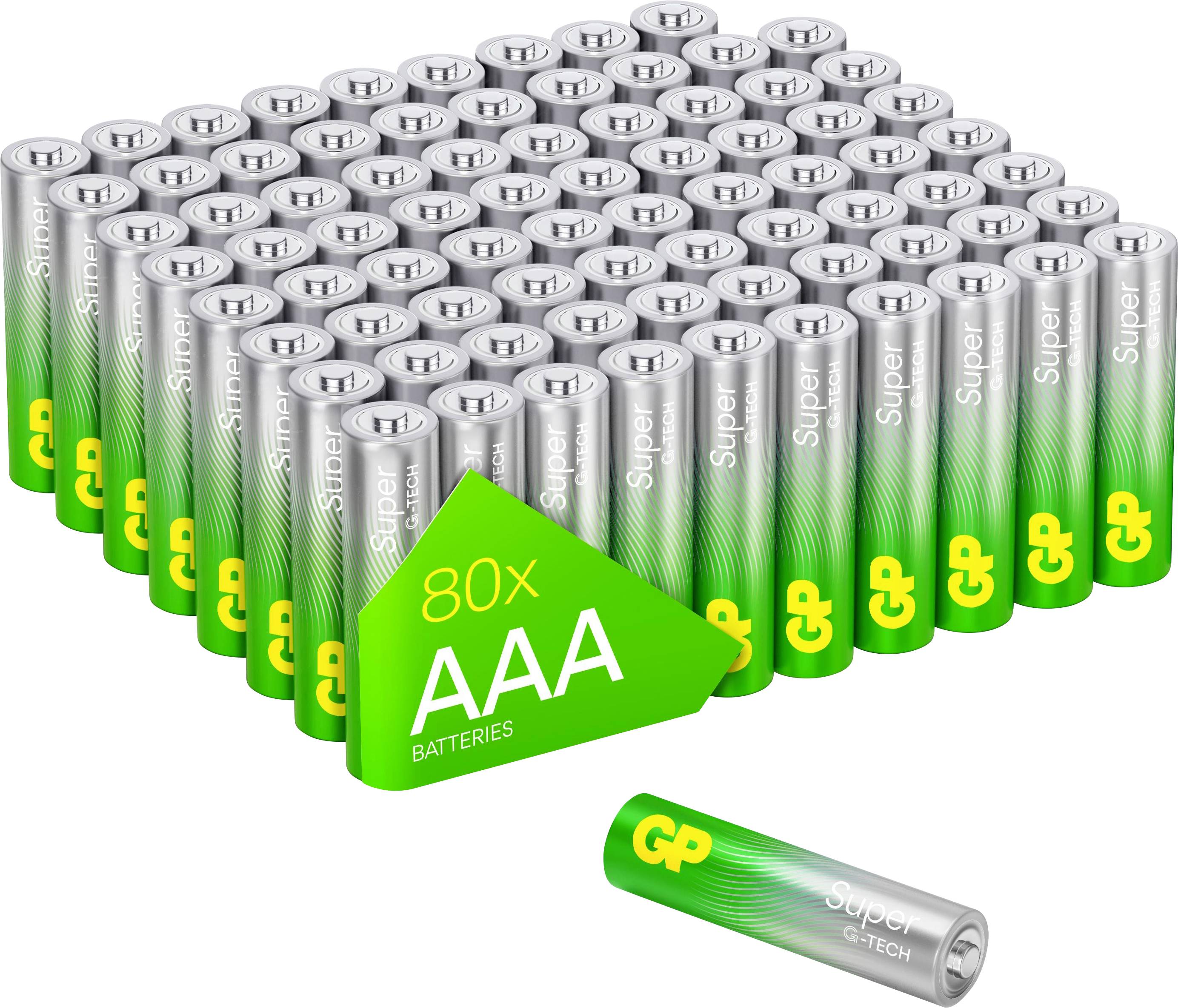 GP Super Micro (AAA)-Batterie Alkali-Mangan 1.5 V 80 St.