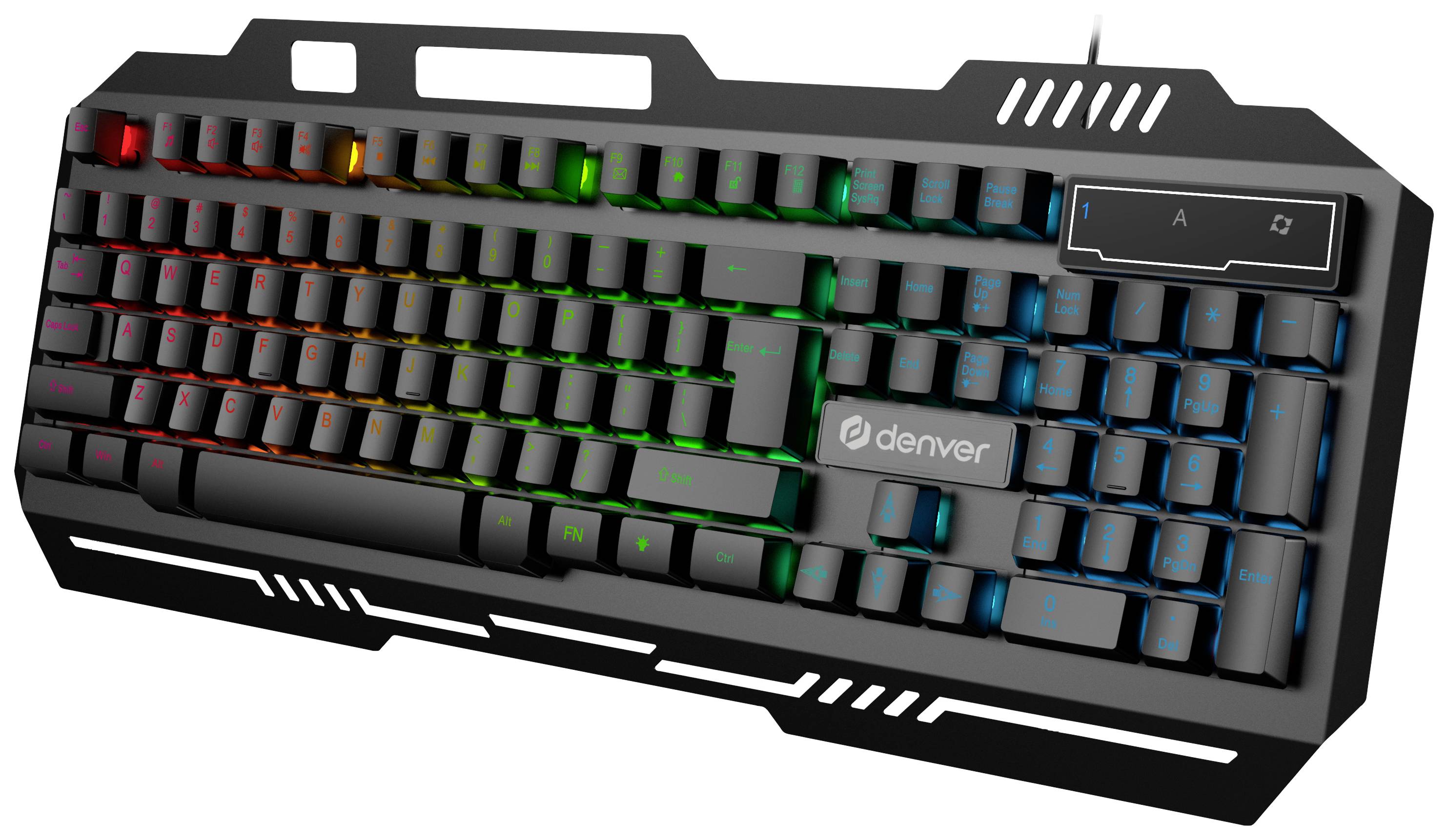 Denver GKB-231 DE USB Gaming-Tastatur Deutsch, QWERTZ Schwarz Beleuchtet-1