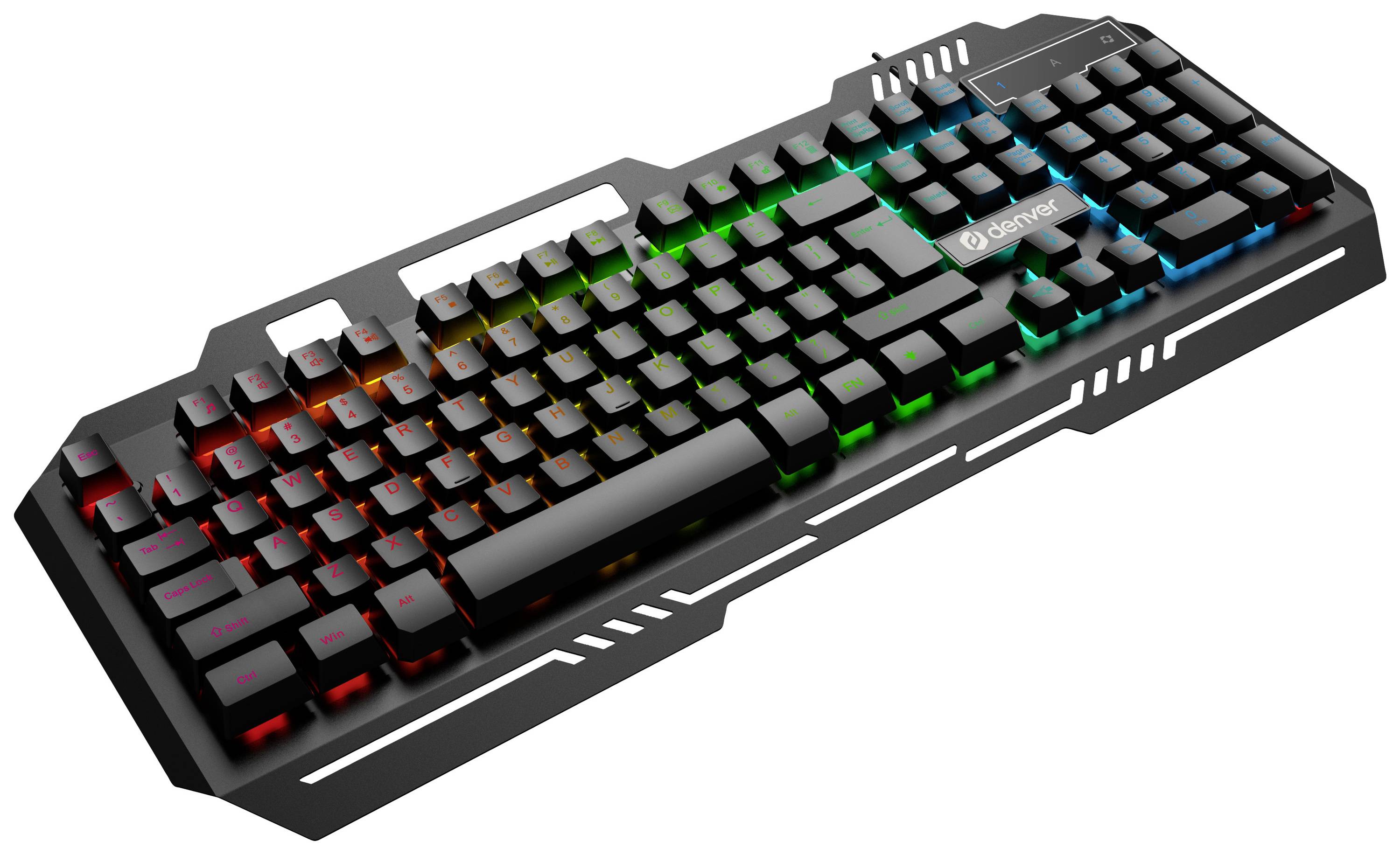 Denver GKB-231 DE USB Gaming-Tastatur Deutsch, QWERTZ Schwarz Beleuchtet-2