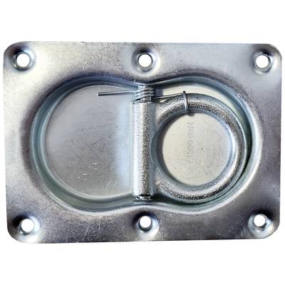 Metallischer Griff an einer rechteckigen Platte mit sechs Schraublöchern, erkennbar an der robusten Bauweise und silbernen Oberfläche.