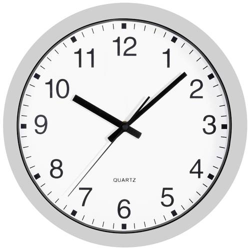 Quarz Wanduhr 30 cm x 4 cm Silber