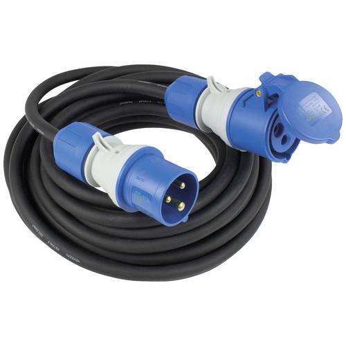 AS Schwabe 61407 Strom Verlängerungskabel 16 A Schwarz, Blau 10 m H07RN-F 3G 2,5 mm²