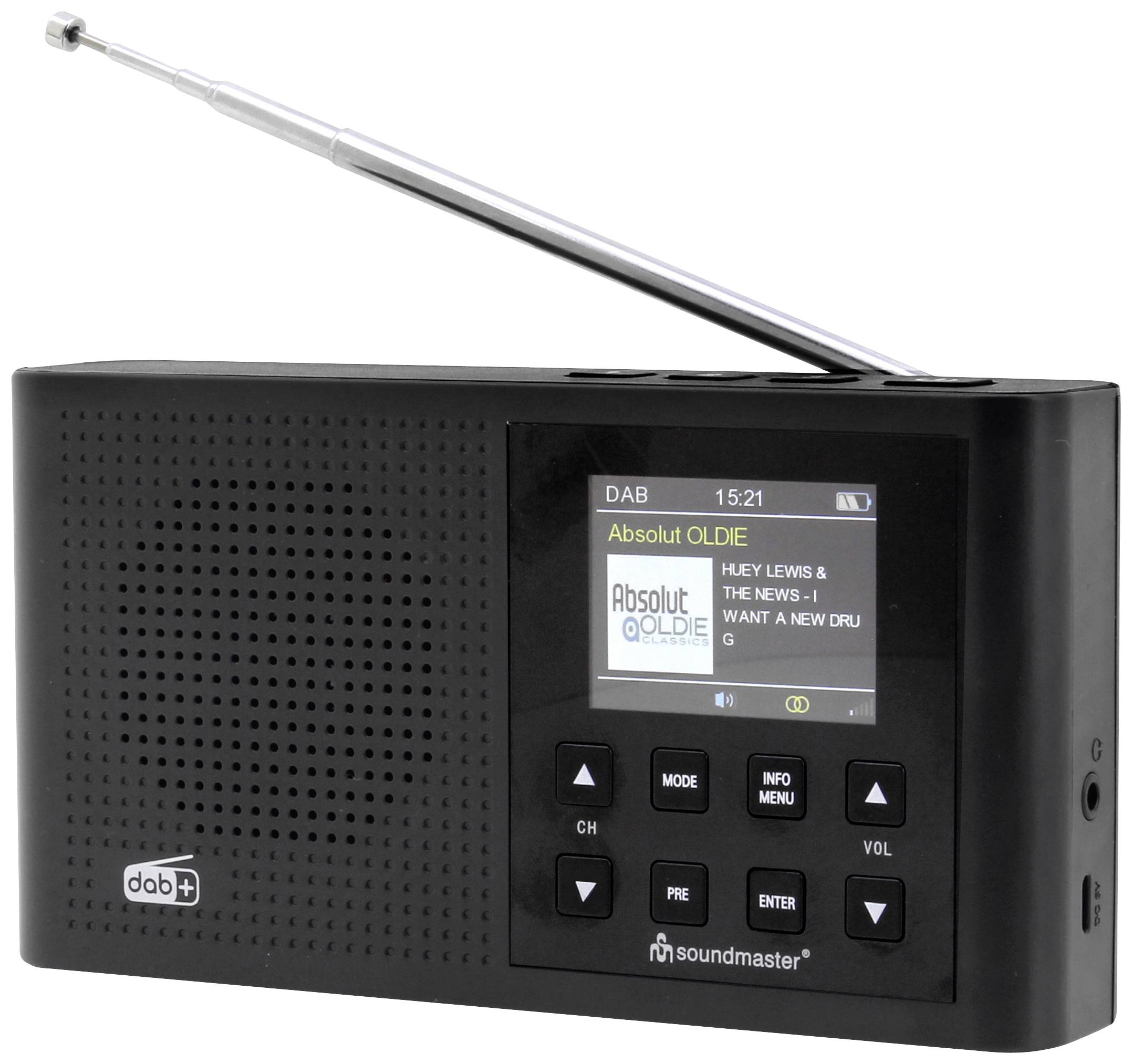 SOUNDMASTER DAB165SW Taschenradio DAB+, UKW wiederaufladbar Schwarz