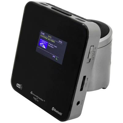 Ein tragbares Radio mit Bluetooth- und DAB+-Funktion. Auf dem Display steht 'ANTENNE BAYERN', und es sind Lautstärke- und Ein/Aus-Tasten sichtbar.