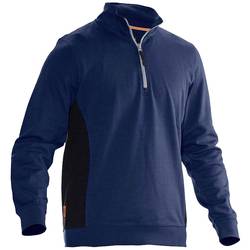 Jobman J5401-blau/schwarz-XL Sweatshirt mit Kragen 1/2 zip Kleider-Größe: XL Dunkelblau