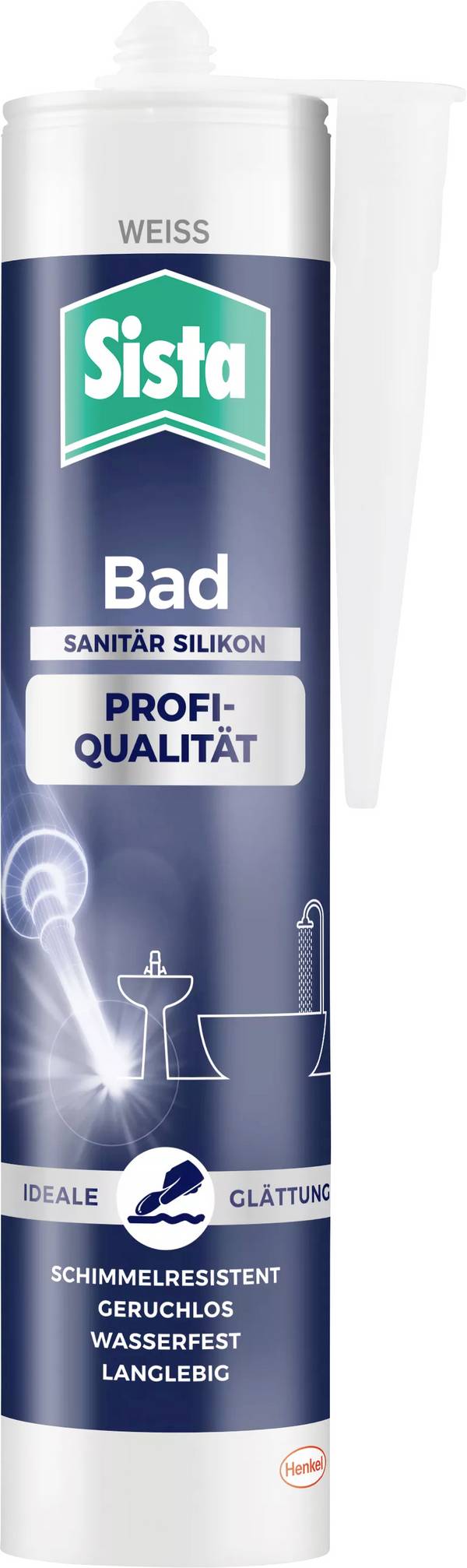 Sista Bad Sanitär-Silikon Herstellerfarbe Weiß SBPWH 280 ml