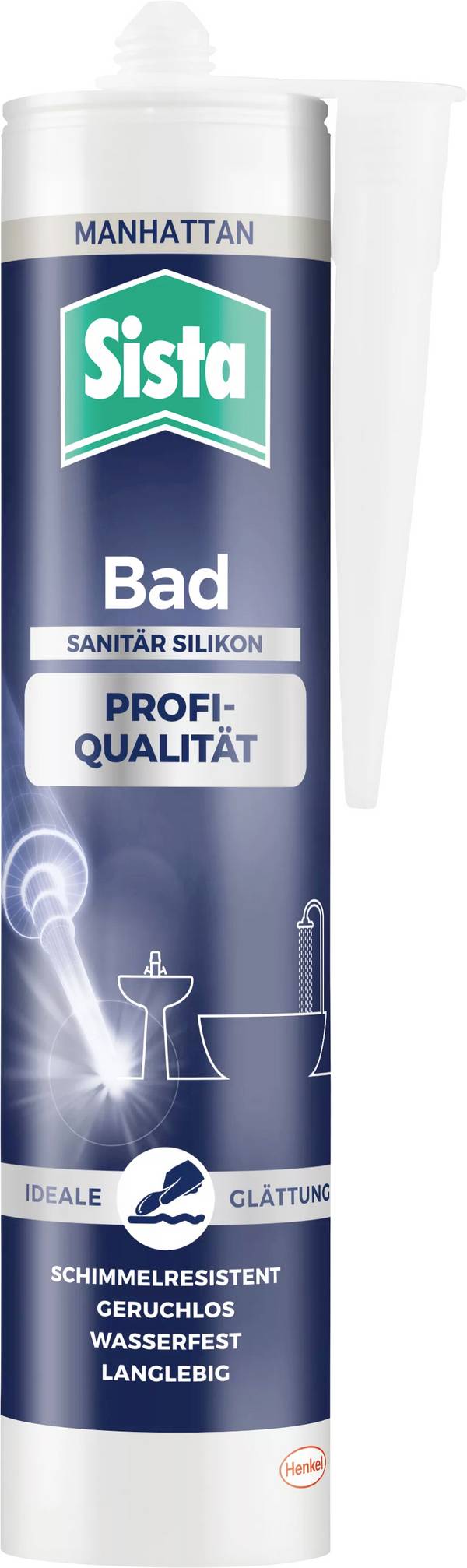 Sista Bad Sanitär-Silikon Herstellerfarbe Manhattan SBPMA 280 ml