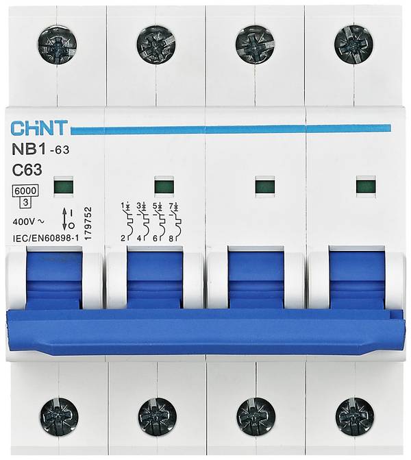 Chint 179747 NB1-63 4P C32 6kA DB Leitungsschutzschalter 4polig 32 A 240 V, 415 V