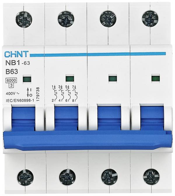 Chint 179733 NB1-63 4P B32 6kA DB Leitungsschutzschalter 4polig 32 A 240 V, 415 V