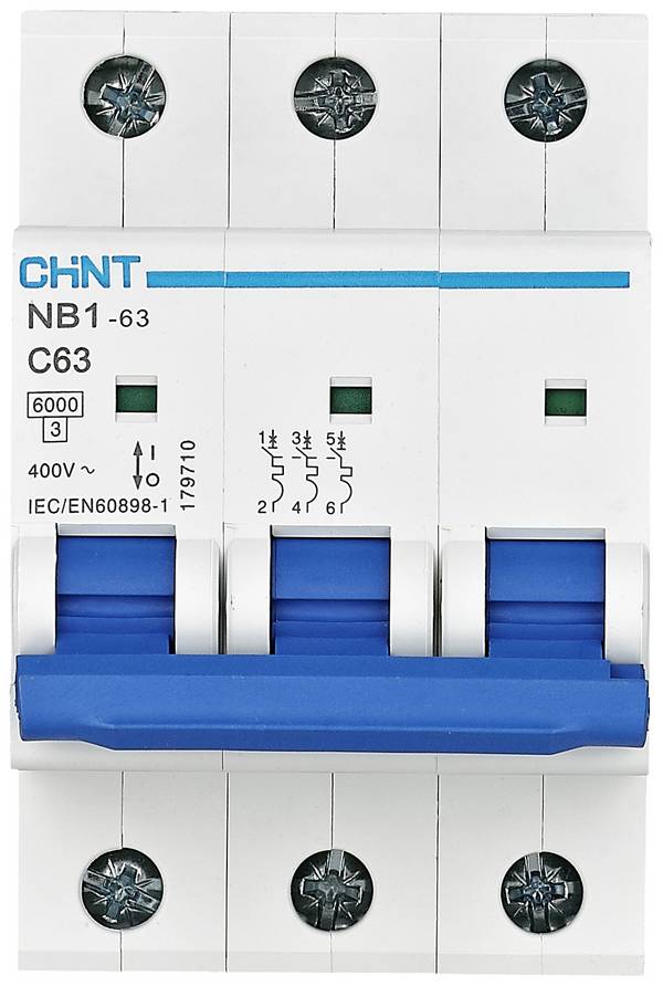 Chint 179710 NB1-63 3P C63 6kA DB Leitungsschutzschalter    3polig 63 A  240 V, 415 V
