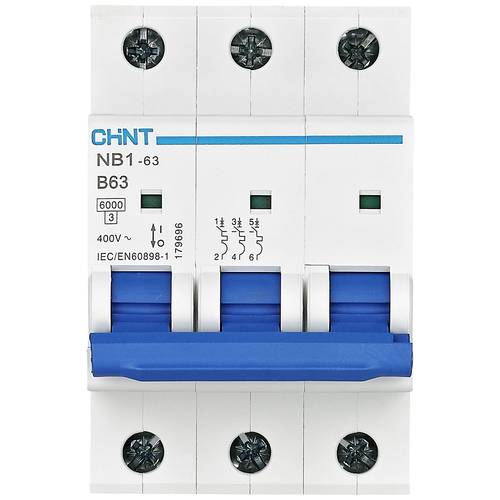 Chint 179695 NB1-63 3P B6 6kA DB Leitungsschutzschalter 3polig 6 A 240 V, 415 V