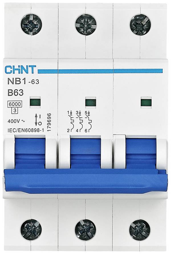 Chint 179693 NB1-63 3P B40 6kA DB Leitungsschutzschalter 3polig 40 A 240 V, 415 V