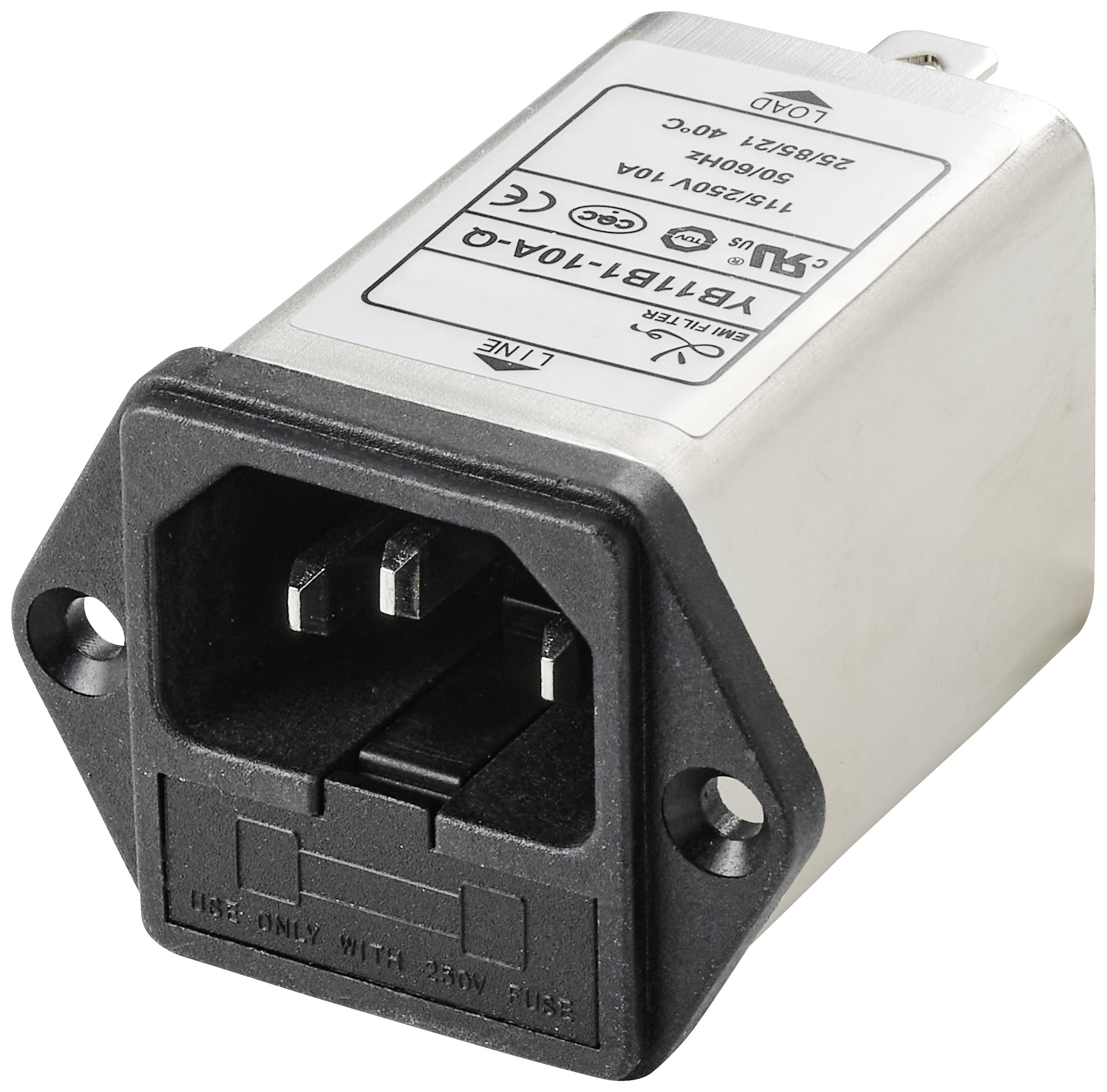 TRU COMPONENTS TC-10101436 Line filter IEC socket 250V 10A 0.3mH 5...