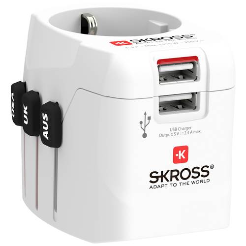 Skross 1302470 Reiseadapter Pro Light USB (2xA) -World
