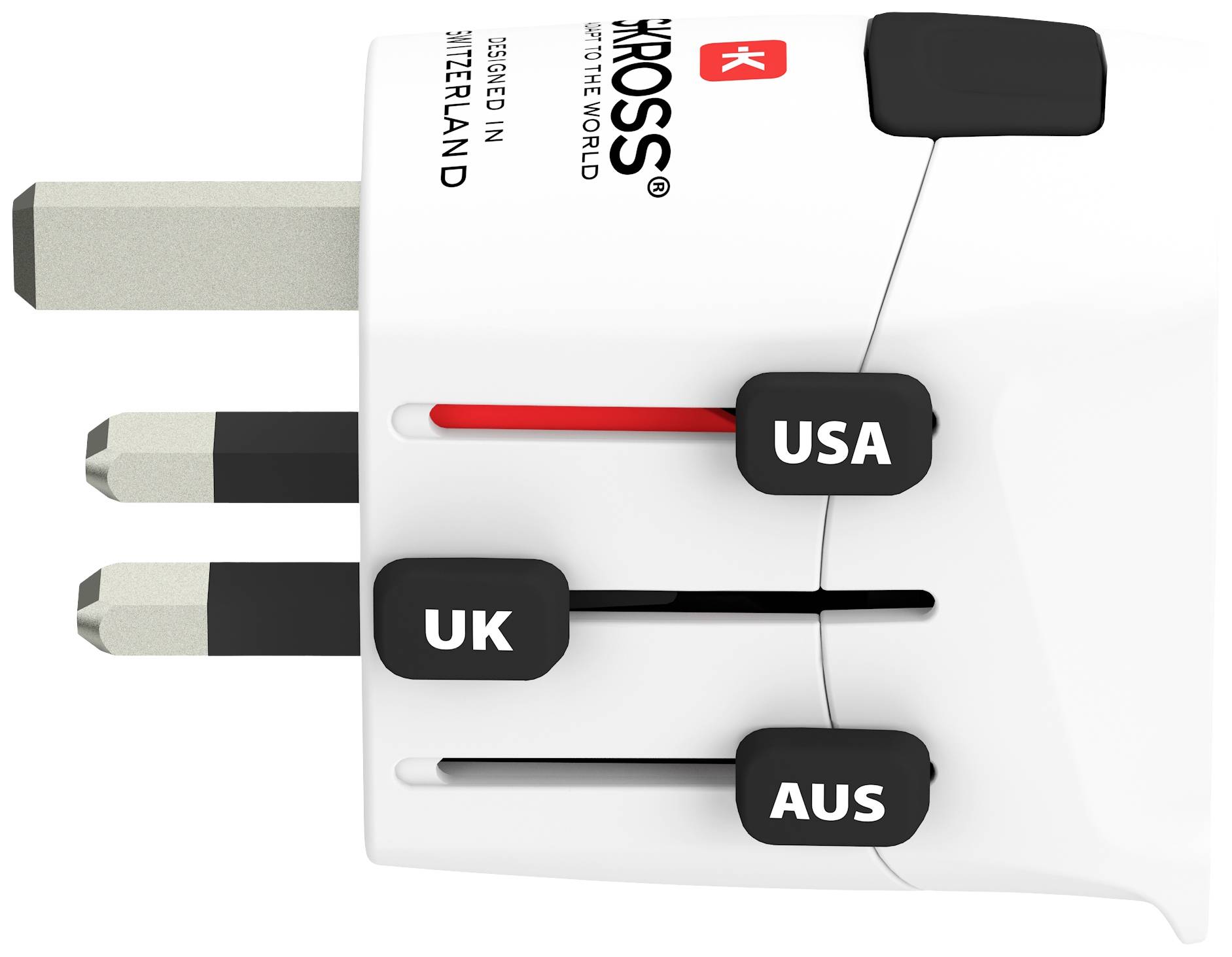 SKROSS World Travel Adapter with Ground Plugs no CH & IT-2