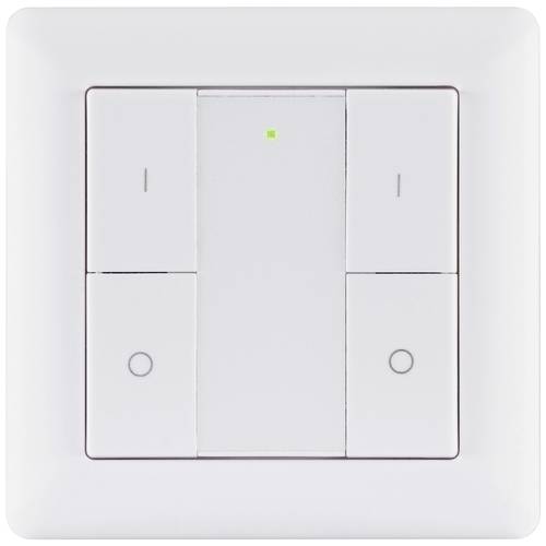 50134 SH ZB Wandtaster Doppelwippe On/Off/Dimm Paulmann Home Funk-Schalter Weiß