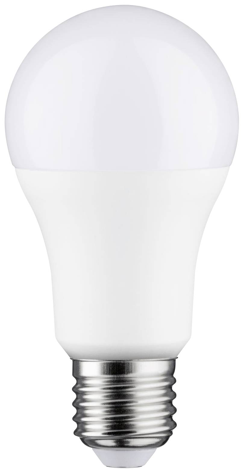 Weiße LED-Glühbirne mit E27-Sockel; energiesparend und langlebig, geeignet für Haushaltsbeleuchtung.