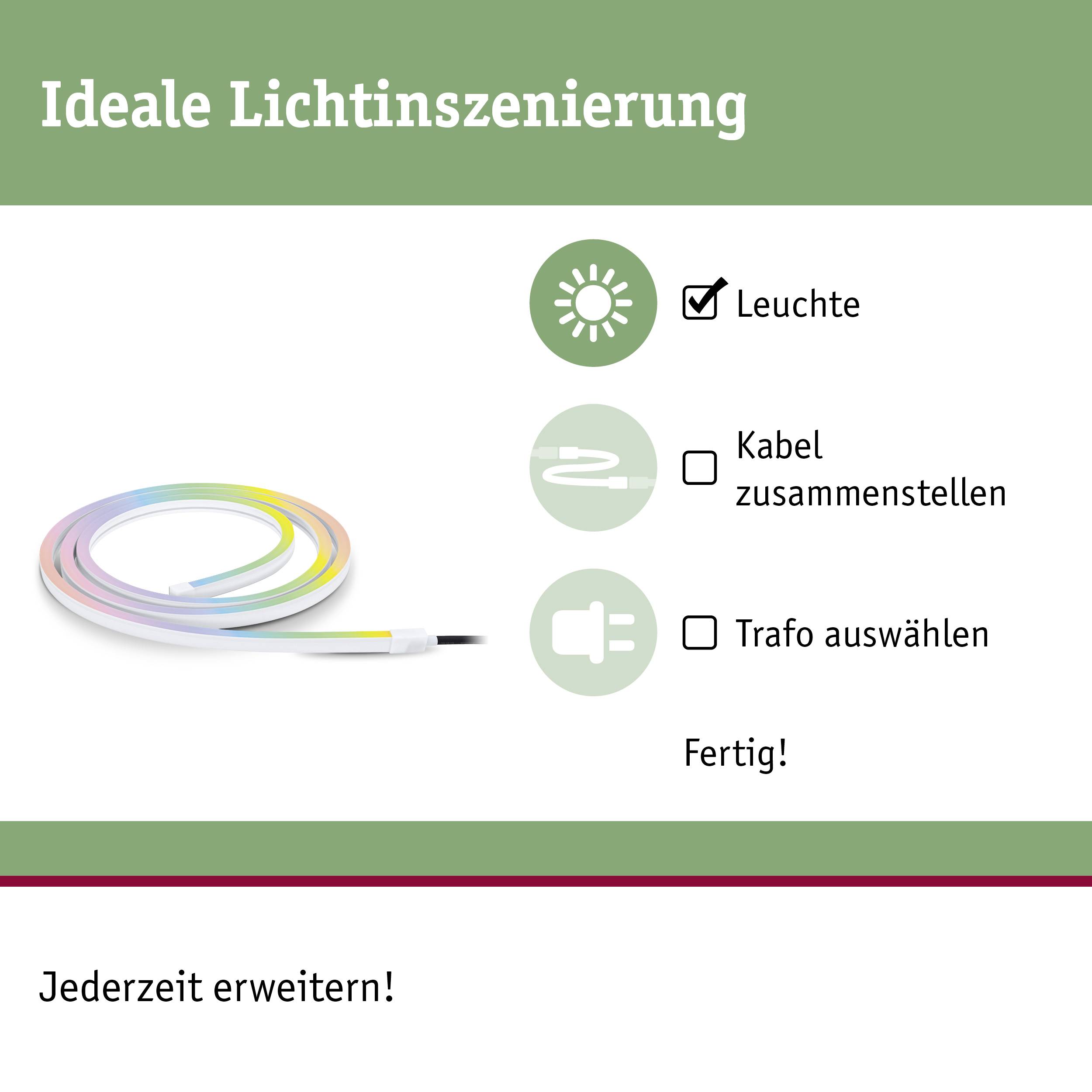 Ideale Lichtinszenierung. Schritt für Schritt: Leuchte, Kabel zusammenstellen, Trafo auswählen. Fertig!