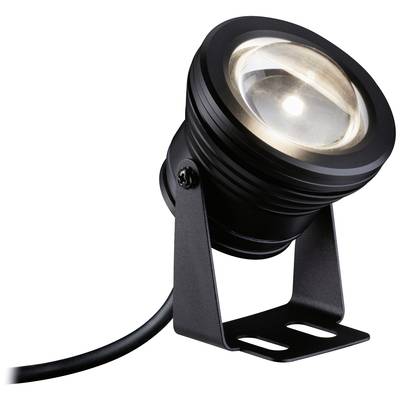 Schwarzer LED-Strahler mit Kabel, geeignet für Außenbeleuchtung.