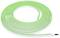 Grünes LED-Neon-Band in einer spiralförmigen Anordnung, zeigt Flexibilität und leuchtende Farbe, geeignet für kreative Beleuchtung.